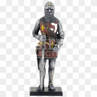 Armored Knight With Chainmail Coif Helmet And Sword - Knight Clipart
