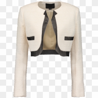 Alexander Wang Chain Mail Trim Crop Jacket In Ivory - Formal Wear Clipart