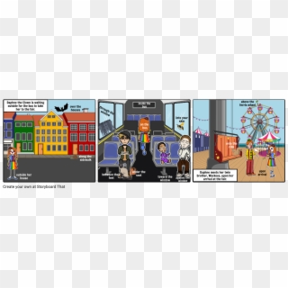 Preposition Storyboard - Cartoon Clipart