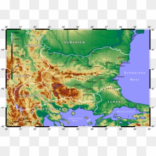 Topographic Map Of Bulgaria German - Bulgaria Physical Map Clipart