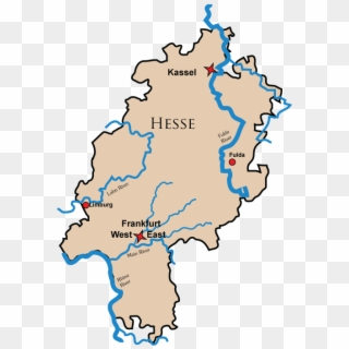 Map Of The German State Of Hesse With Links To Castle - Hesse Germany Map Clipart
