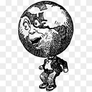 This Free Icons Png Design Of Globe Man - Drawing Of Earth With Face Clipart