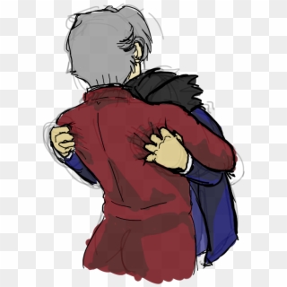 Just Wanted To Draw A Cute Miles Comforting Phoenix - Phoenix Wright X Miles Clipart