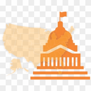 Generic Capital Dome Superimposed Over Outline Of The - House Of Congress Png Clipart