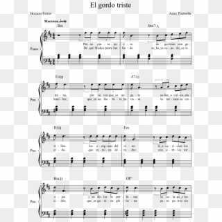 El Gordo Triste Sheet Music Composed By Astor Piazzolla - Sheet Music Clipart