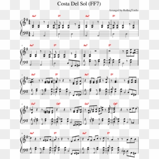 Costa Del Sol Sheet Music Composed By Arranged By Rollingtenths - Sheet Music Clipart