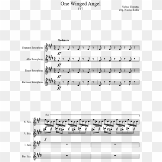 One Winged Angel Ff7 Sax Quartet - Mr Saxobeat Alto Sax Sheet Music Clipart
