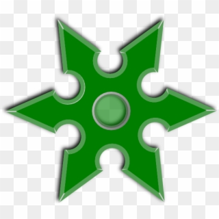 Green Throwing Star Clip Art At Clker Ⓒ - Shuriken Png Transparent Png
