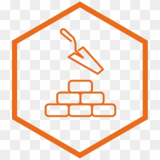 Build Icon With Bricks And Trowel - Brick Clipart