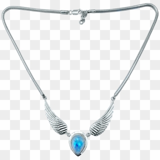 A Stunning Silver Angel Wing Necklace Set With Top - Necklace Clipart
