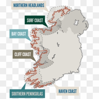 Regions Map - Wild Atlantic Way Ireland Clipart