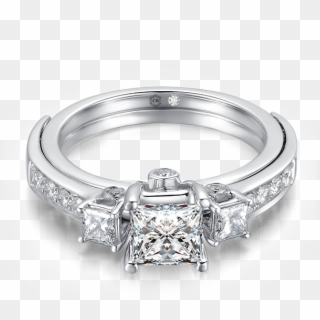 Princess-cut Three Stone Versatile Vintage Engagement - Engagement Ring Clipart