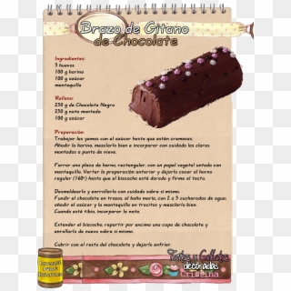 Brazo De Gitano De Chocolate - Recetas De Pasteles Escritas Clipart