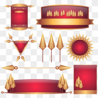 Badges Red Gold Decorative Png Image - ป้าย ทอง Png Clipart