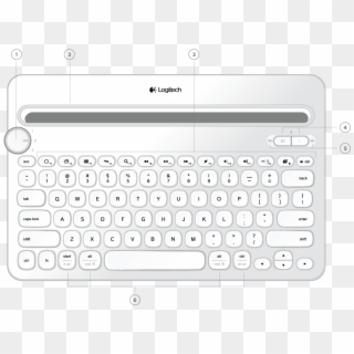 Keyboard K480 Top - Logitech K480 Qwertz Clipart