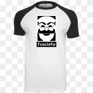 Lennart Fsociety T-shirt Raglan Tee White Clipart