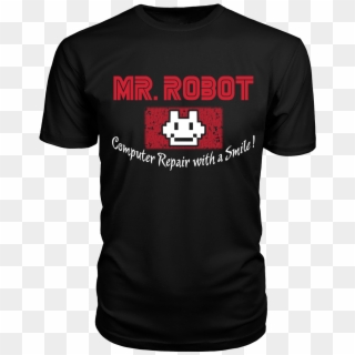Robot Logo Computer Repair With A Smile Tee - Mother Of Frenchies T Shirt Clipart