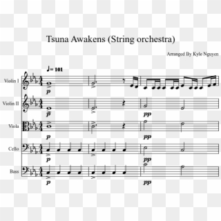 Tsuna Awakens Sheet Music Composed By Arranged By Kyle - Tsuna Awakens Violin Sheet Clipart
