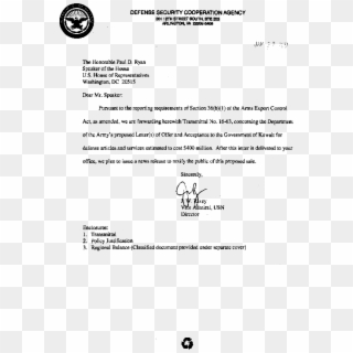Transmittal No - 16-63 - United States Department Of Defense Clipart