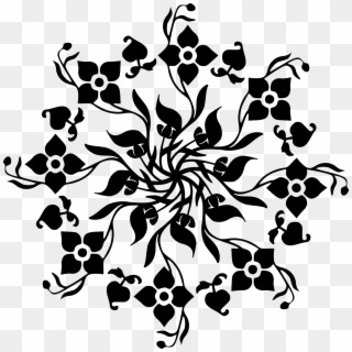 Black And White Snowflake Schema Crystallization Ice - Flores Negras Png Clipart