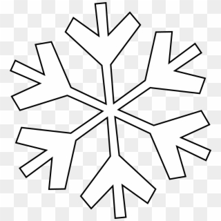 Snowflake Black And White - Simple Snowflake Clipart Black And White - Png Download
