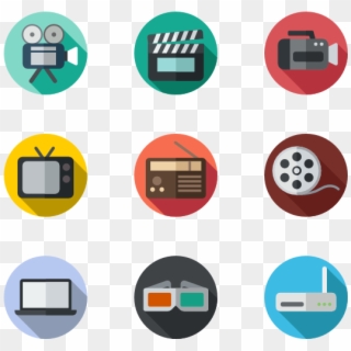 Rounded Multimedia - Business Flat Icons Png Clipart