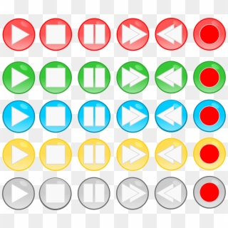 Buttons, Multimedia, Pause, Playback, Record, Rewind - Botones De Reproduccion Png Clipart