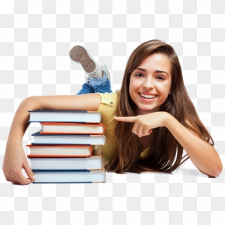 4315 X 3095 36 - Girl With Books Png Clipart