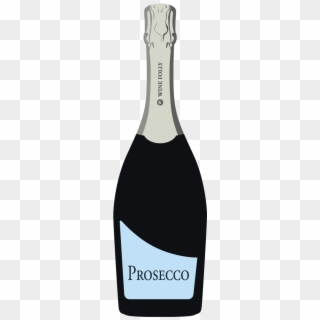 Prosecco Blue Label Bottle Illustration - Prosecco Champagne Clipart