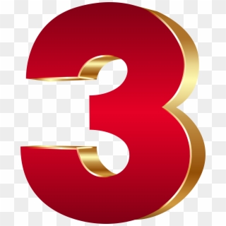 3d Number Three Red Gold Png Clip Art Image Transparent Png