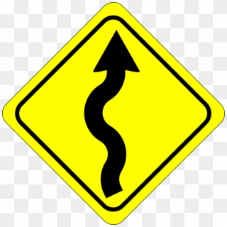 Street Sign Cliparts - Curvy Road Ahead Sign - Png Download