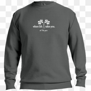 Wlty Checkered Flag "set The Pace" Adult Crewneck Sweatshirt - Comfort Color Clemson Sweatshirt Clipart