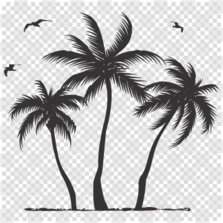 Download Palm Tree Silhouette Clipart Palm Trees Clip - Transparent Png Palm Tree Silhouette