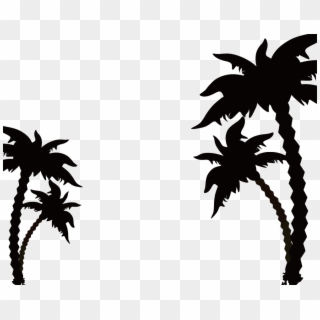 Palm Tree Silhouette, Vector Graphic - Coconut Tree Silhouette Vector Png Clipart