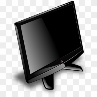 Tv, Television, Monitor, Flatscreen, Black, Glossy - Tv Television Clipart