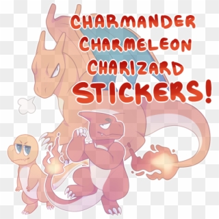 Charmander, Charmeleon, Charizard - Cartoon Clipart