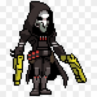Reaper Pixel With Golden Gun's - Overwatch Reaper Pixel Art Clipart