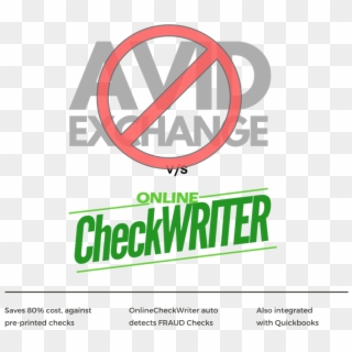 Avid Exchange Vs Online Check Writer - Sign Clipart