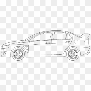 X Drawing Lancer Mitsubishi Evolution - Executive Car Clipart