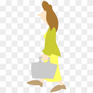 Illustration Of A Business Woman Carrying A Briefcase - Illustration Clipart