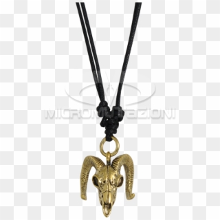 Necklace With Brass Skull Ram Pendant Necklaces & Pendants - Locket Clipart
