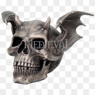 Skull With Devil Wings - Skull Clipart