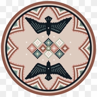 Light Gray And Black Bird Round Rug - Eagle Clipart