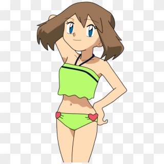View May Swimsuit 3 , - Pokemon May Green Bikini Clipart