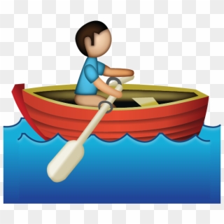 Rowing Emoji - Boat Emoji Transparent Background Clipart