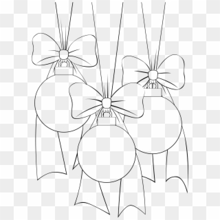 Simple Ball Type Ornaments To Decorate And Color - Line Art Clipart