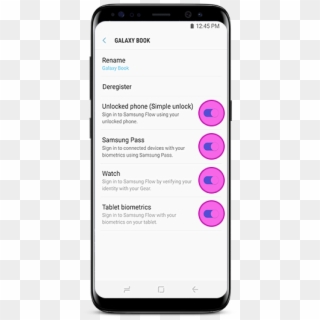 Front View Of Galaxy S8 Midnight Black Showing Settings - Iphone Clipart
