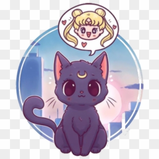 #sailor Moon #aeshetic #cat #tumblr - Chibi Cat Sailor Moon Clipart