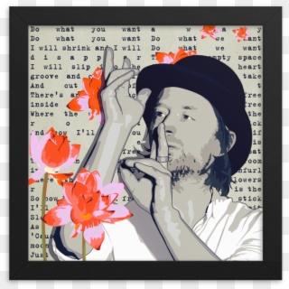 Radiohead Thom Yorke Lotus Flower Framed Poster - Thom Yorke Clipart