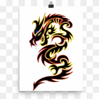 Tattoo Tribal Dragon Poster - Editing Tattoo Clipart